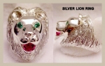 LION HEAD RING SILVER